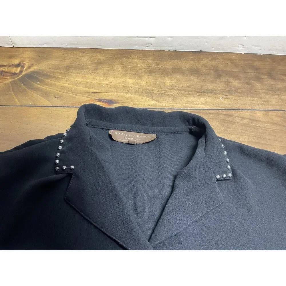 Double D Ranch Western Studded Button Up Black Size large - Picture 5 of 11